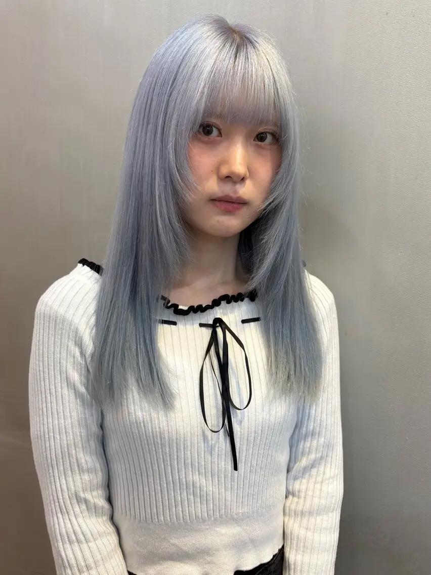 セミロング カラー ヘアカラー ダブルカラー/寒色 カラー/リリカ🦕のヘアスタイル