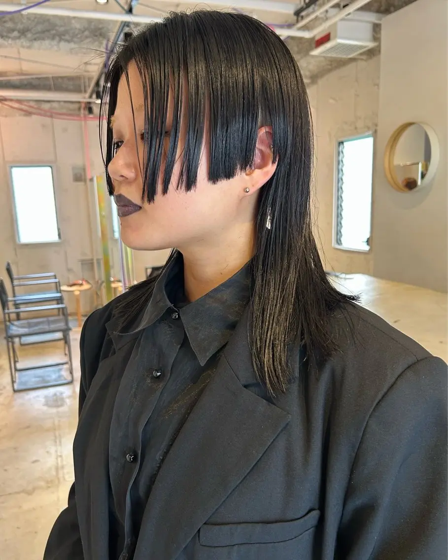 セミロング カラー 姫カット サイドバング カット ヘアカラー トリートメント 村上雅人 ナチュラルモードのヘアスタイル