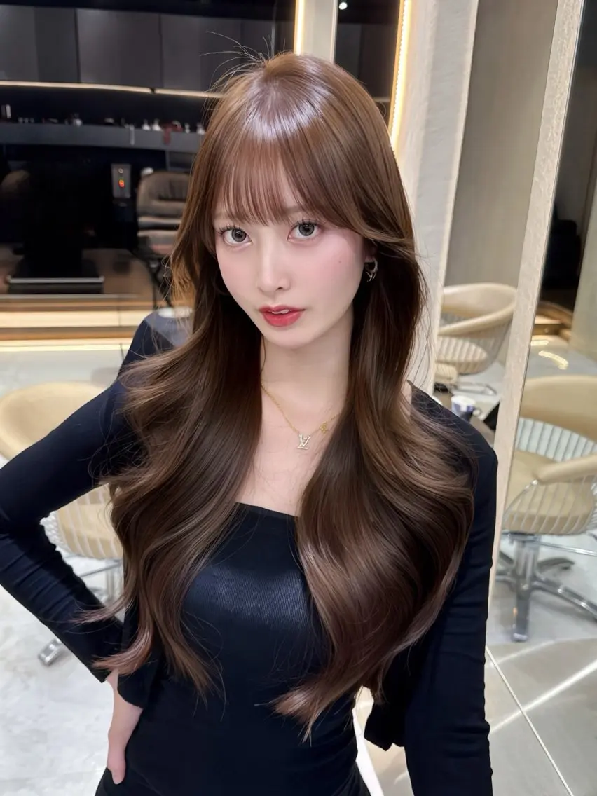 ロング 縮毛矯正 トリートメント カット ヘアカラー トリートメント 🫧髪質改善 講師🫧🍎幹細胞のヘアスタイル