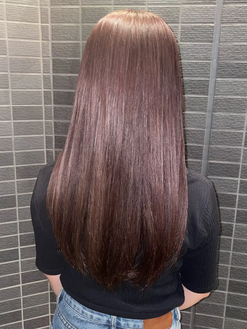 カラー ブラウンカラー ピンクカラー 兼西 菜摘のヘアスタイル
