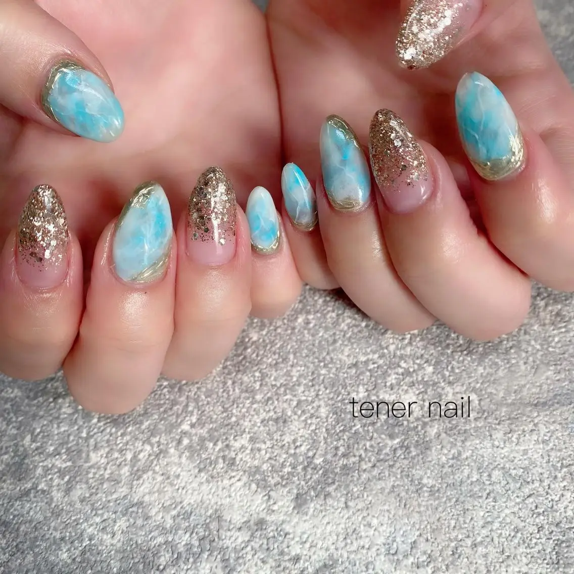 ネイル グラデーション ラメ(グリッター) ラメグラデーション テネルネイル tener nailのネイルデザイン