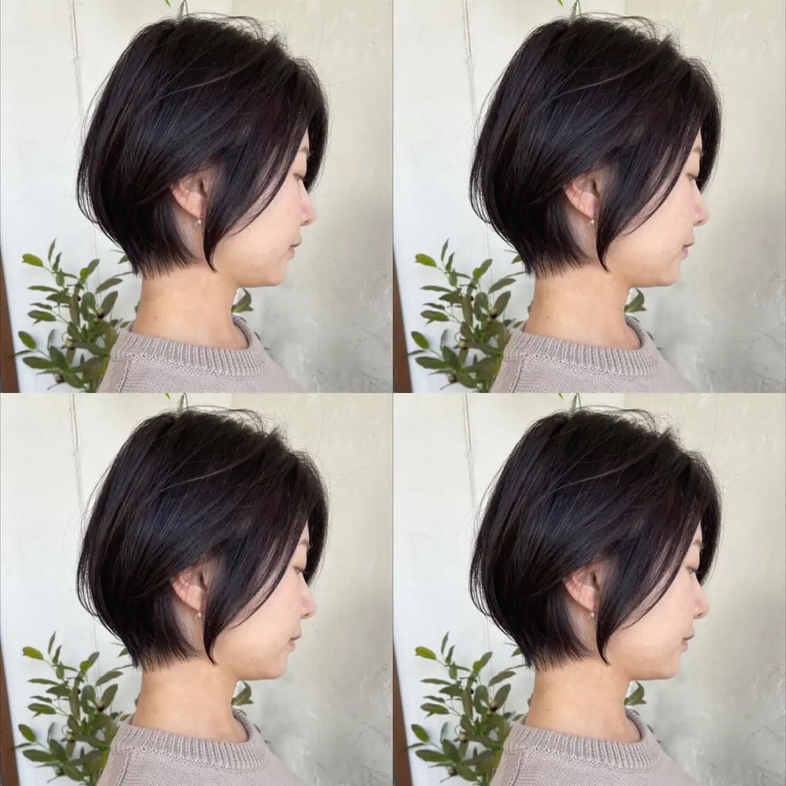 ショート カラー ショートボブ ハンサムショート 丸みショート デザインカラー ハイライトカラー カット ヘアカラー トリートメント 京都大人女性ショート 徒歩1分/秋山のヘアスタイル