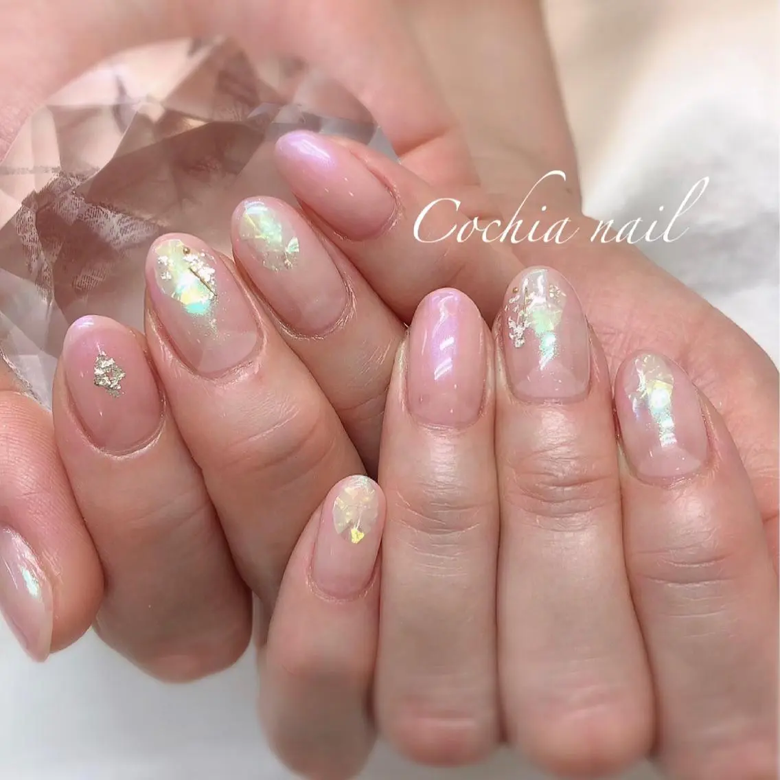 ネイル 氷ネイル・うるうるネイル ハンドネイル cochia nailのネイルデザイン