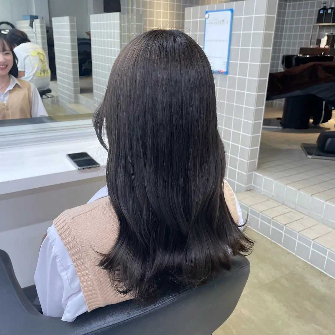 セミロング カラー パーマ ヘアアレンジ メンズ キッズ 韓国系🇰🇷🩶 艶暗髪/MEIのヘアスタイル