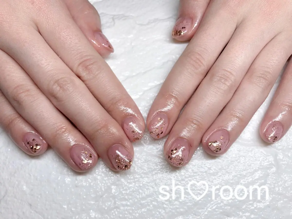 ネイル キラキラネイル ニュアンスネイル ピンク Nail salon Ruuのネイルデザイン