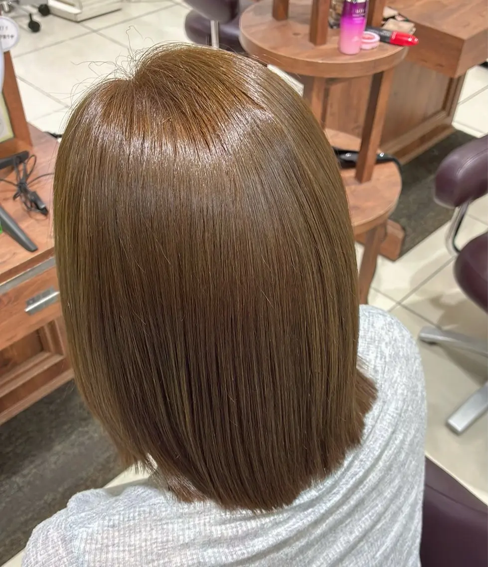 ミディアム カラー カット ヘアカラー ベージュ🤎/透明感 /ゆき🍀のヘアスタイル