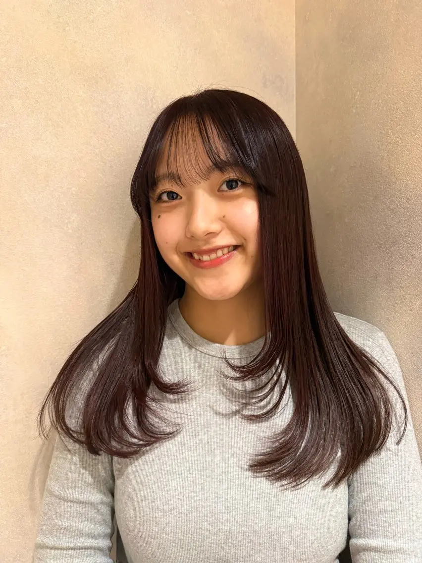 ミディアム カラー ブリーチ ダブルカラー ブリーチなしカラー ヘアカラー 韓国レイヤー 🎀ダブルカラーのヘアスタイル