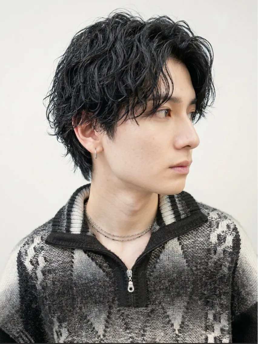 ショート パーマ メンズ カット パーマ 🔥men's特化 🔥三上 拓真のヘアスタイル