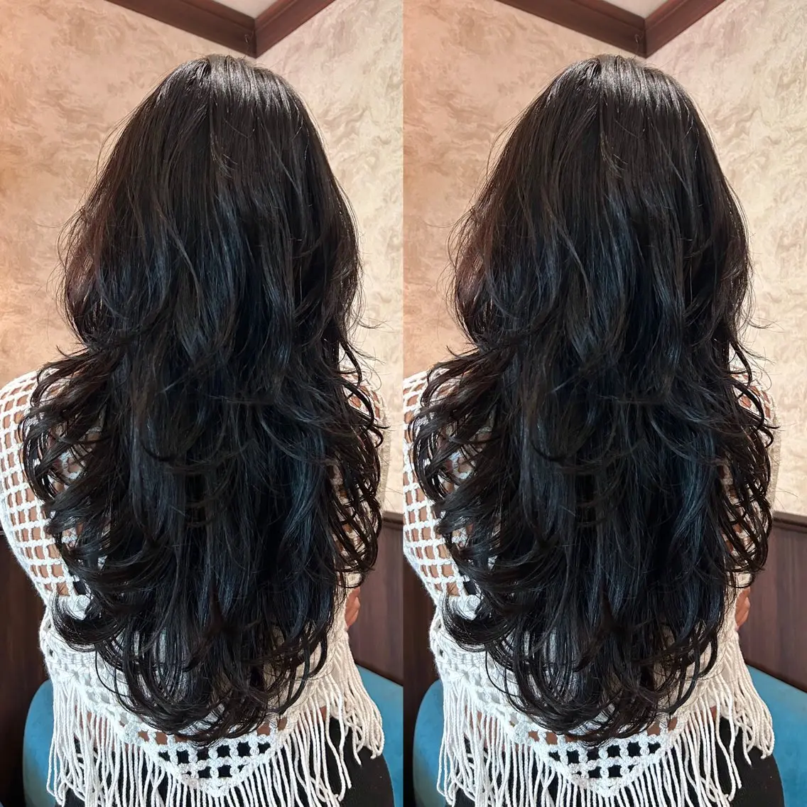 ロング カラー カット ヘアカラー トリートメント 🍒ハイレイヤー🍒 海外ヘア🍒Momoのヘアスタイル