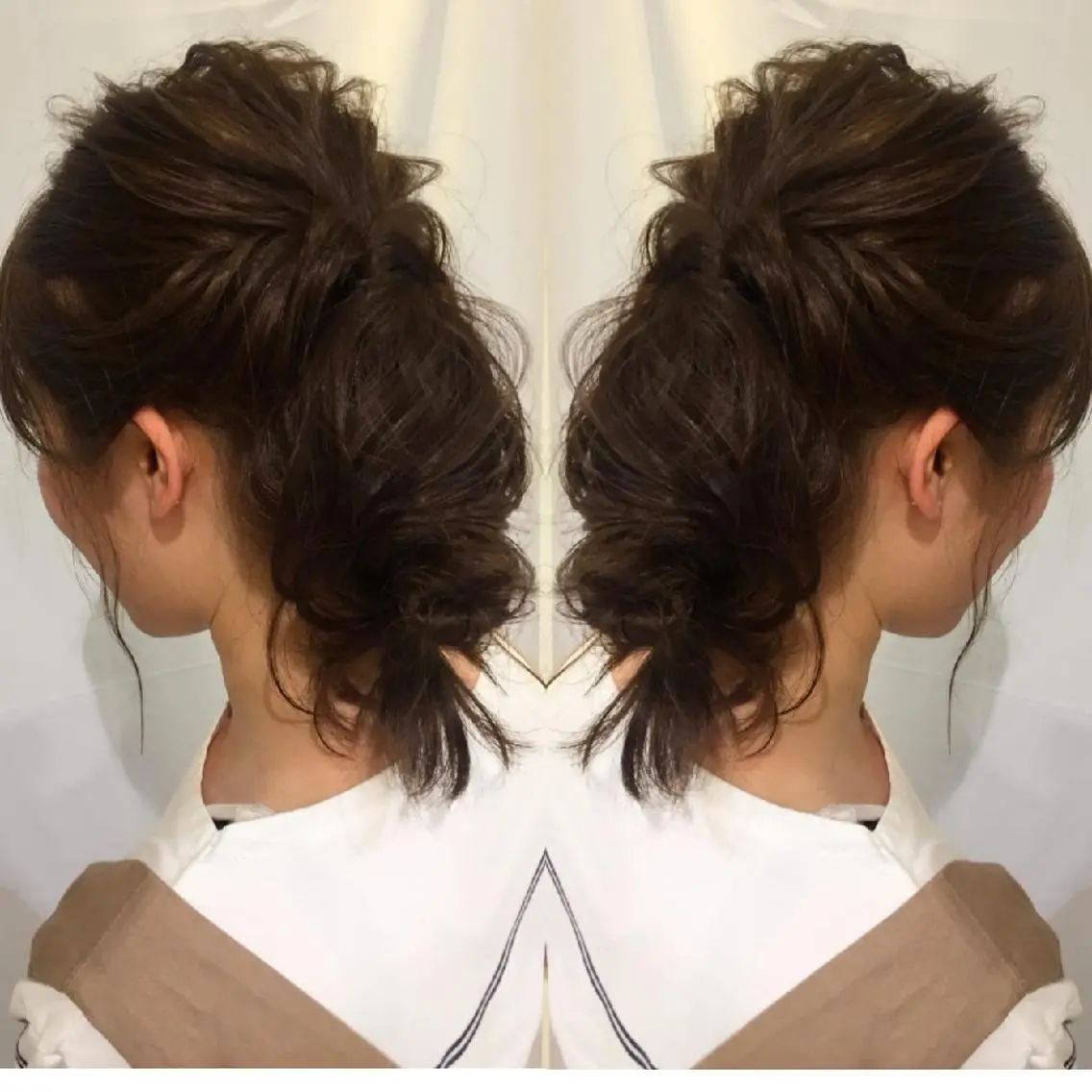 ヘアアレンジ セミロング 美谷添（ミヤゾエ） まどか大人ヘアサロンのヘアスタイル