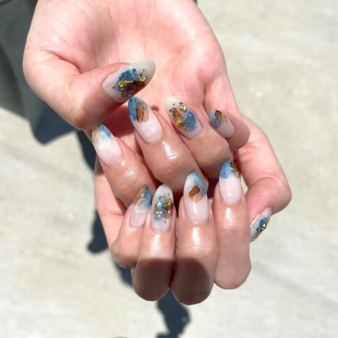 ネイル ハンドネイル Sea  nail by emaのネイルデザイン