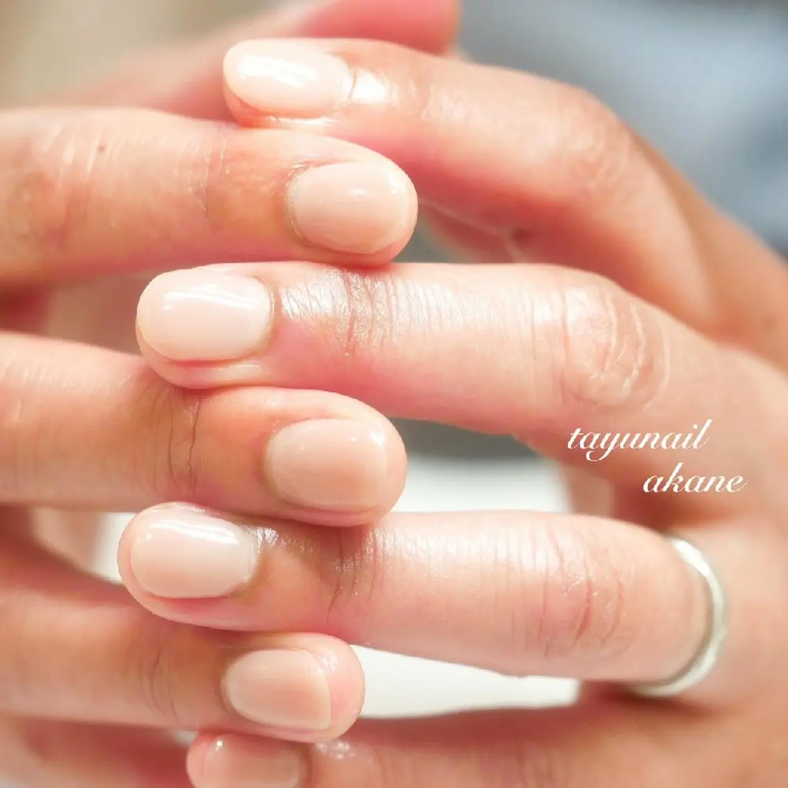 ネイル ブルー ジェルネイル オフィスネイル ワンカラーネイル パラジェル ネイルサロン 【たゆnail】のネイルデザイン