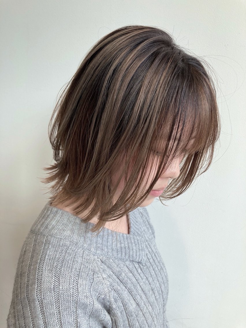 ミディアム カラー カット ヘアカラー トリートメント ショートボブ/ 髪質改善/廣兼敦哉のヘアスタイル