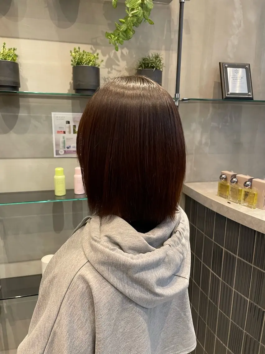 ミディアム 縮毛矯正 トリートメント ✵髪質改善 レイヤー 佐藤琉好✵のヘアスタイル