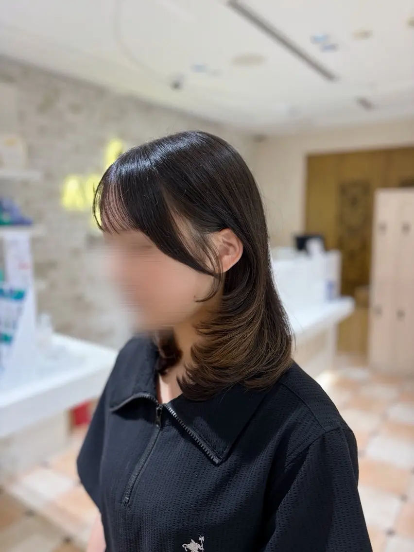 ミディアム 顔周りカット 星 はる菜のヘアスタイル