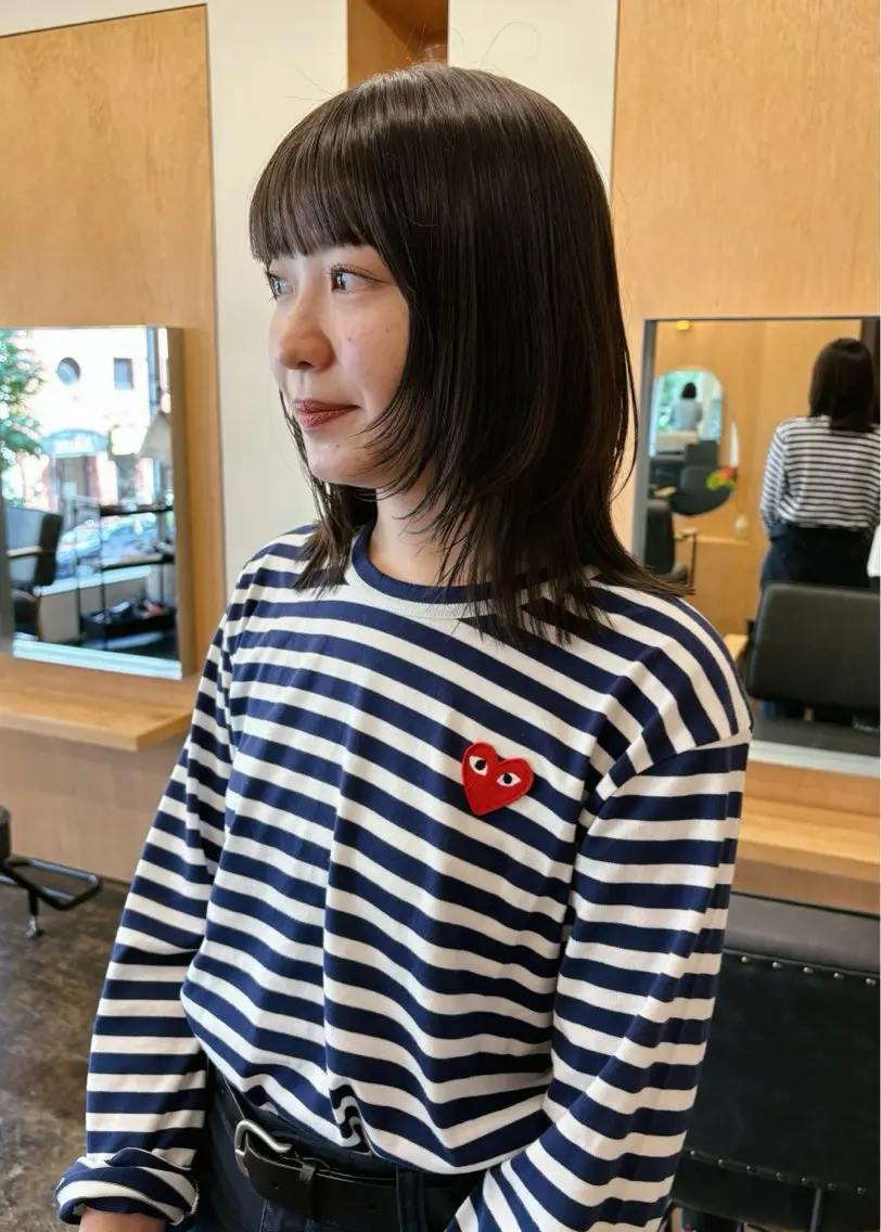 ミディアム カラー グレージュ オリーブグレージュ オリーブグレー レイヤーカット カット ヘアカラー 西山 紗耶香🪽 透明感カラー/ボブのヘアスタイル