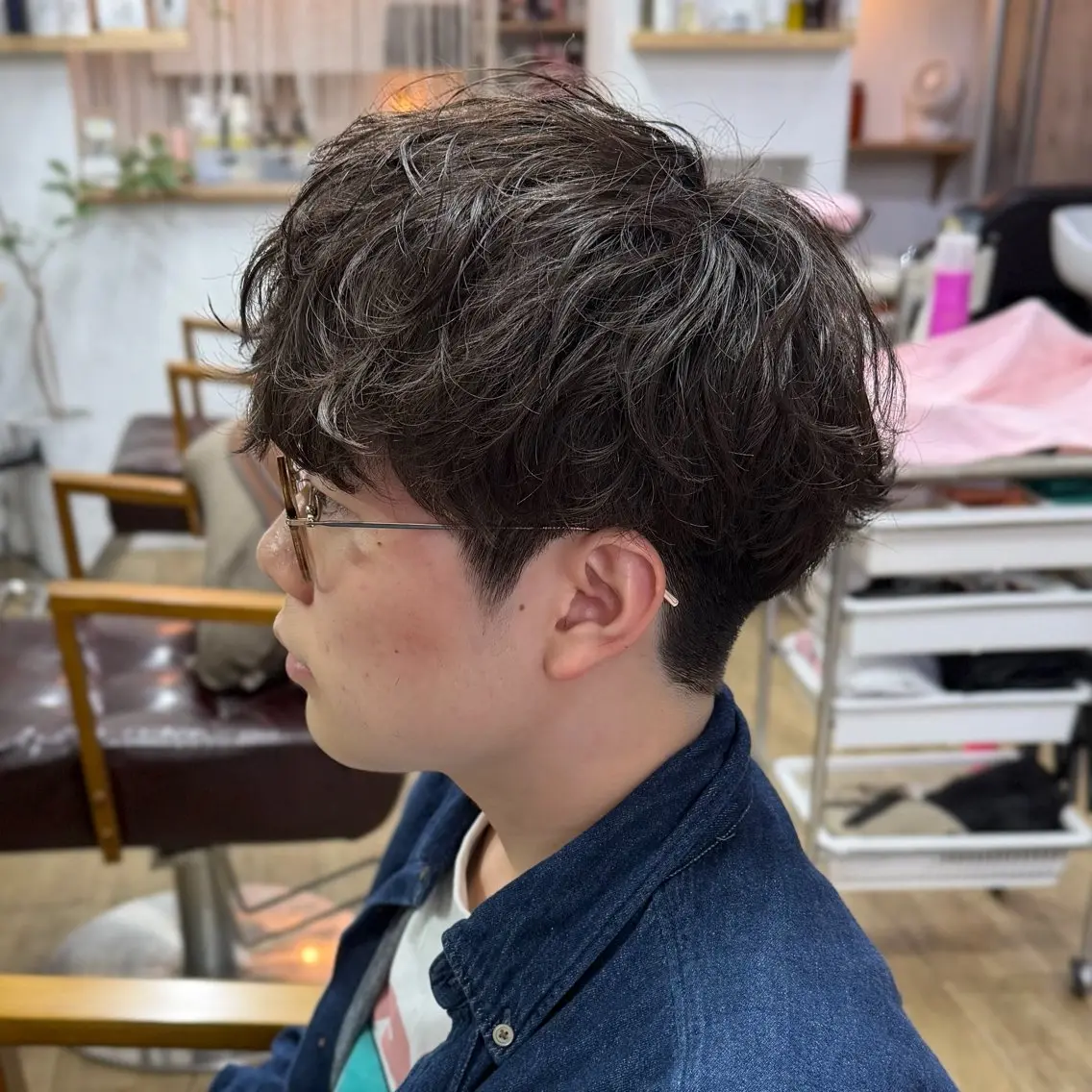 【ミニモ学割U24】メンズカット+パーマ(シャドウ、波巻き)の写真