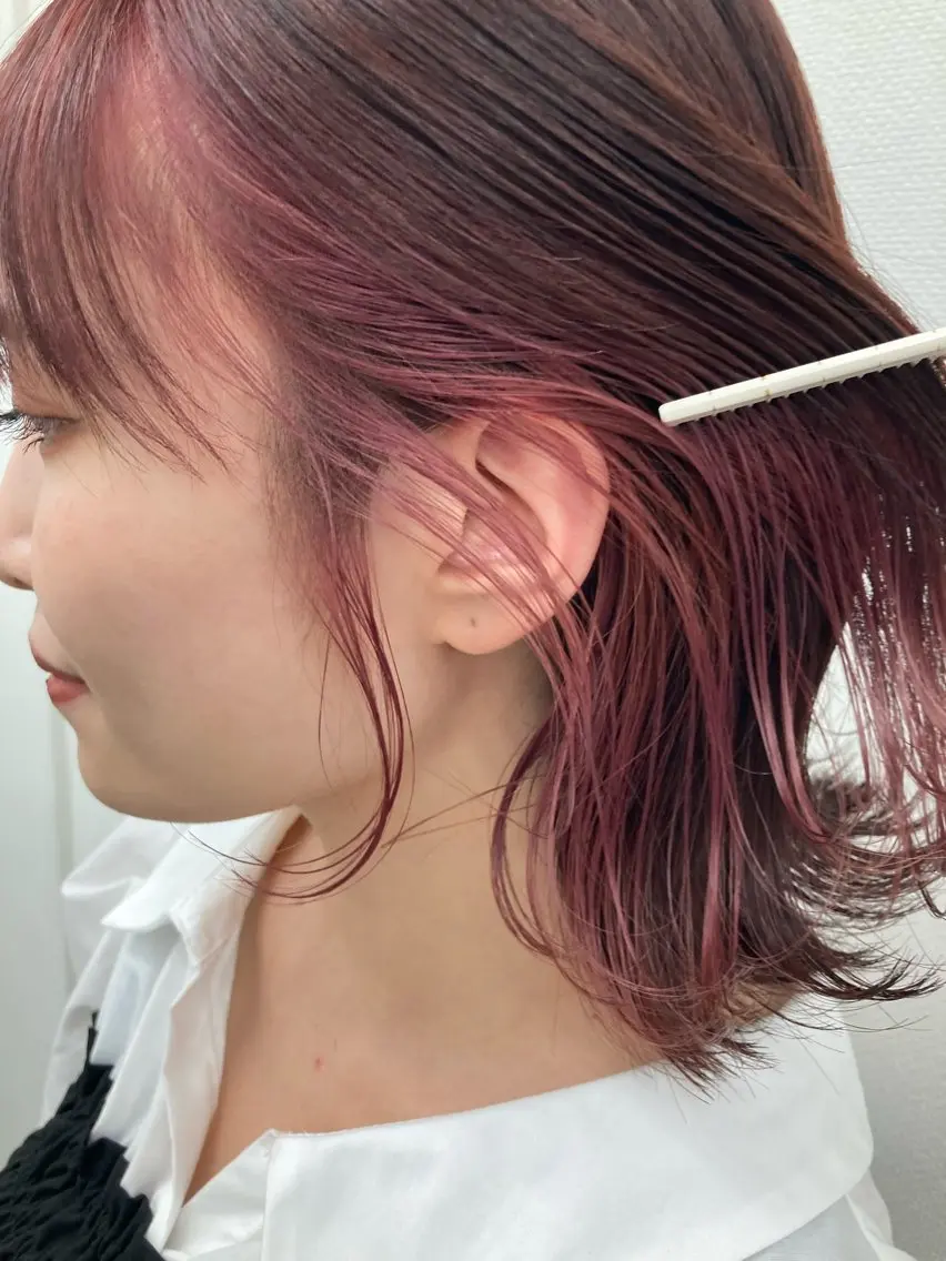 ミディアム カラー あべ えみのヘアスタイル