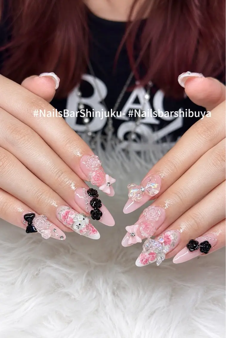 ネイル ボルドー ブラウン チークネイル ドット フットネイル NAILS BAR SHINJUKUのネイルデザイン
