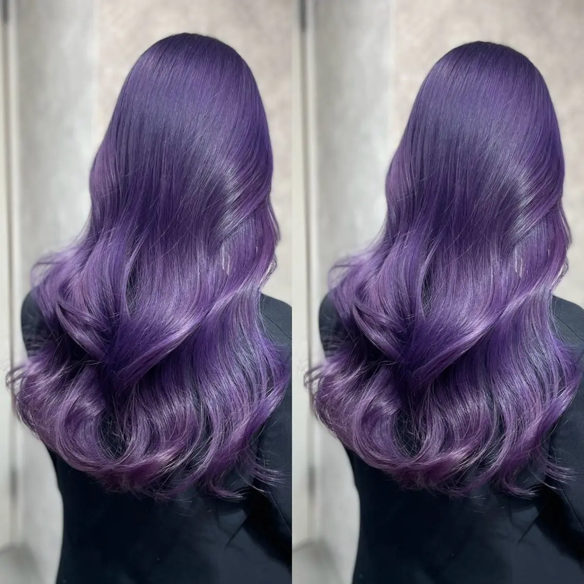 ロング カラー ディープパープル パープルカラー ヘアカラー トリートメント ヘアセット ブリーチ無しダブル カラー🦕まどかのヘアスタイル