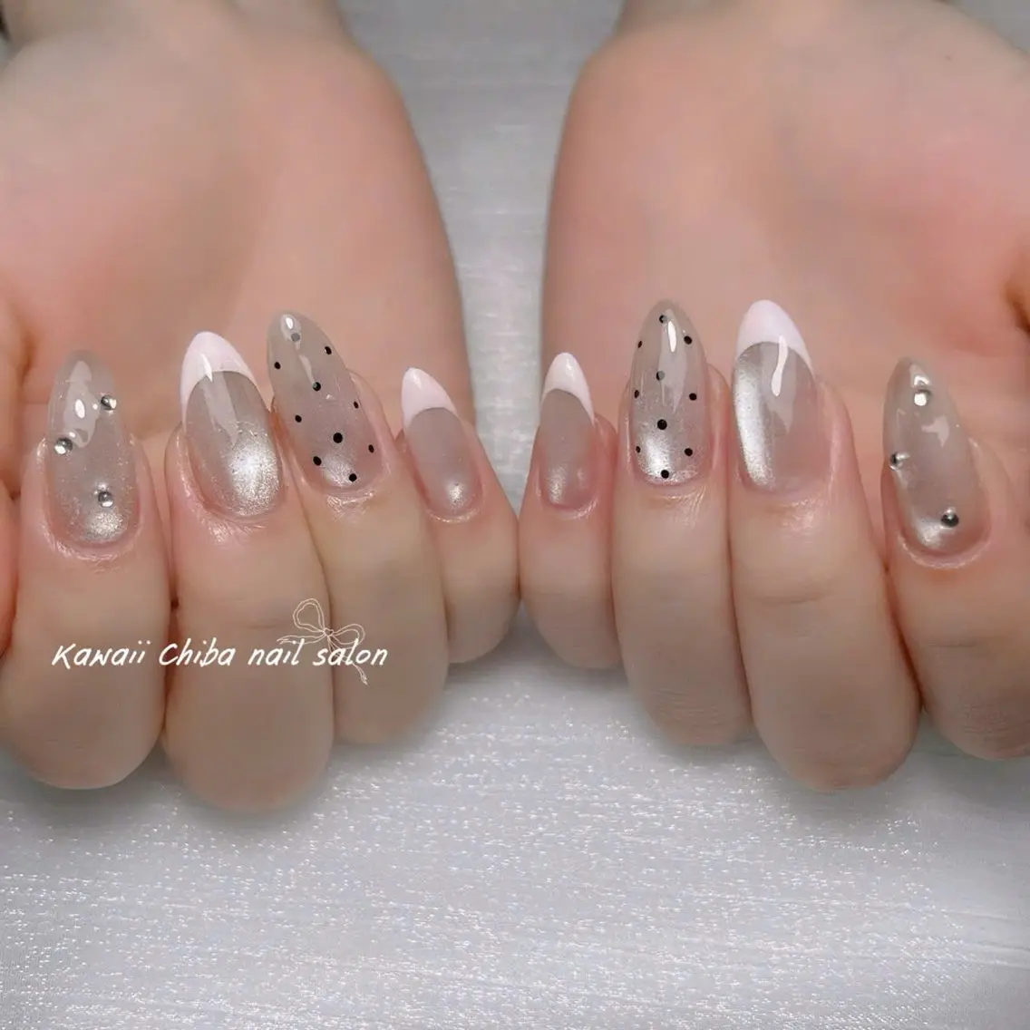 ネイル チークネイル ドット フットネイル フレンチネイル 韓国ネイル Kawaii _Nailのネイルデザイン