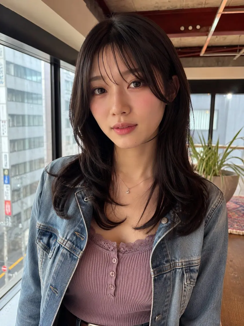 ミディアム カラー カット ヘアカラー トリートメント 小顔垢抜けレイヤー/ ハイトーン/YUTOのヘアスタイル