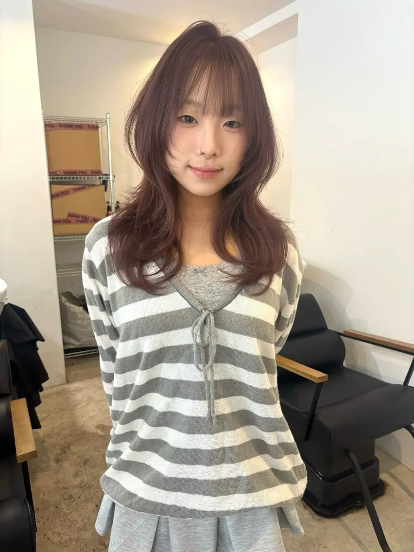 ロング カラー レイヤーカット カット ヘアカラー トリートメント kanami/ ベージュのヘアスタイル