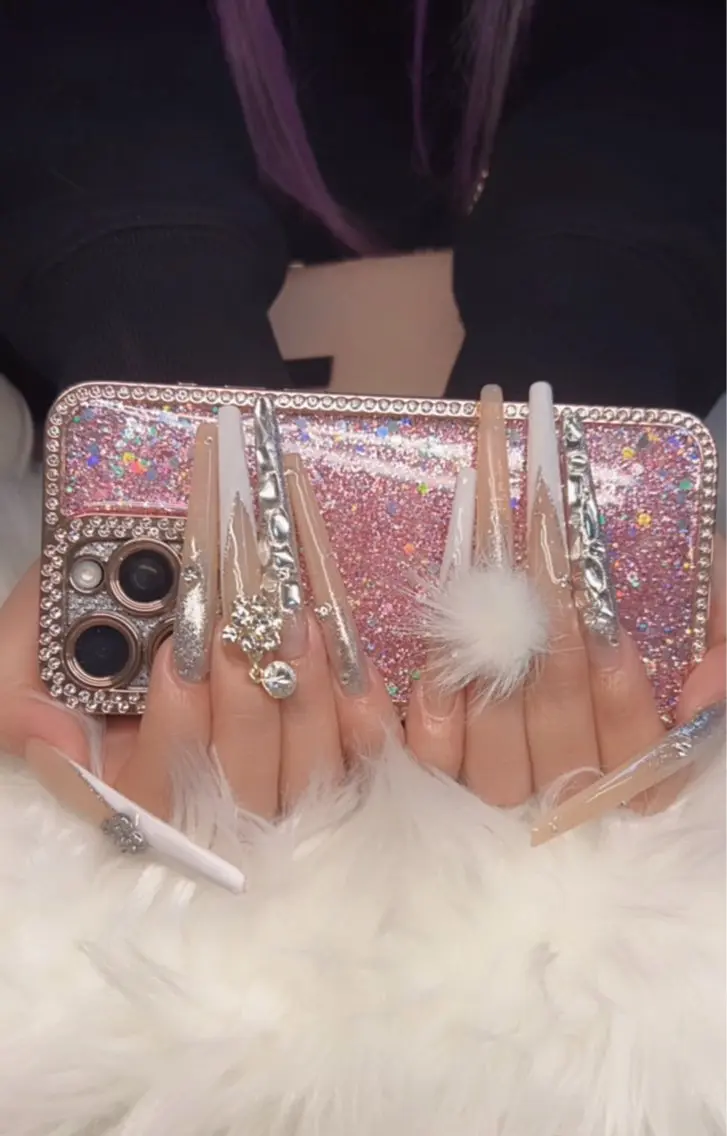 ネイル アートネイル オーロラネイル チークネイル 長さ出し フットネイル Chan nailsのネイルデザイン