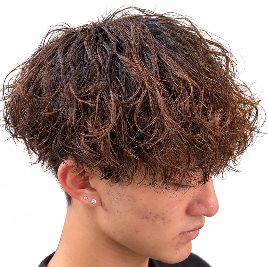 ミディアム パーマ メンズ カット パーマ スパイキー⚡️/ 海外風ヘア🌊秀平のヘアスタイル
