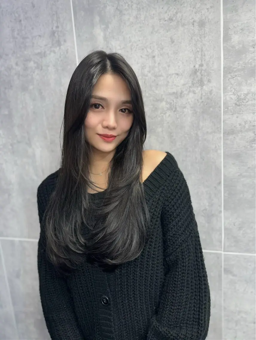 ロング カラー カット ヘアカラー トリートメント 顔まわりの神様✨ 透明感カラー藤嶋秀幸のヘアスタイル