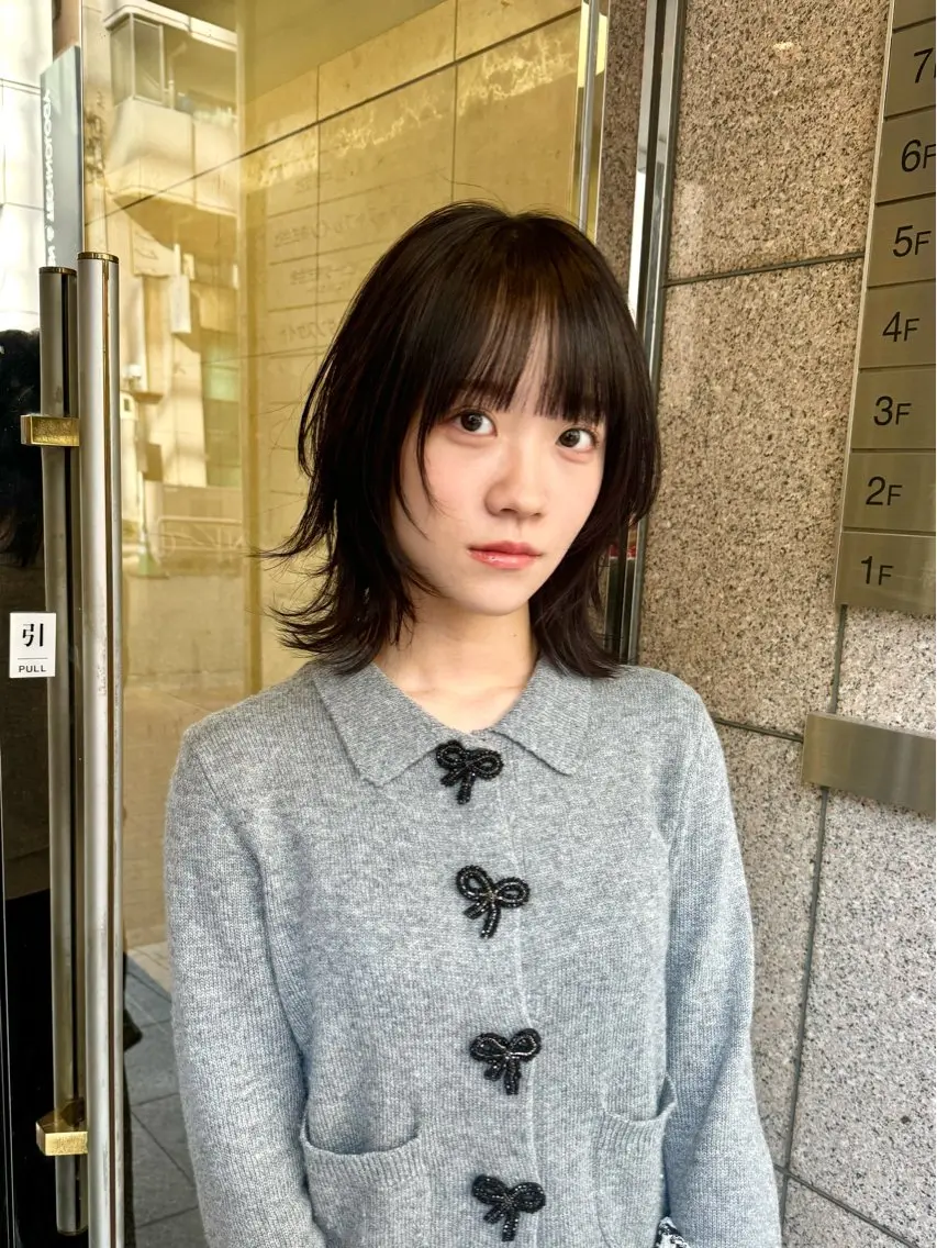 ミディアム ハッシュカット レイヤーカット ウルフカット カット トリートメント ハイトーン/レイヤー /ウルフ⭐️永田⭐️のヘアスタイル