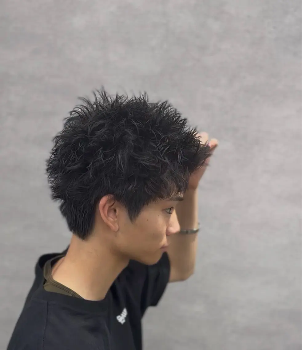 ショート カラー パーマ メンズ カット パーマ 🔥メンズ 特化🔥菊水皐暉🔥のヘアスタイル