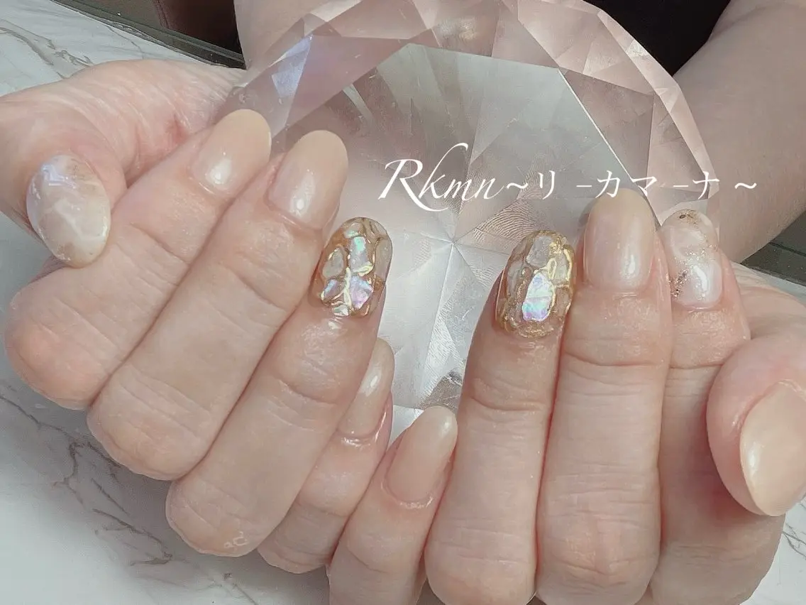 ネイル アートネイル 大理石ネイル(マーブル) 春ネイル ハンドネイル フットネイル ハンドケア Rkmn ~リ-カマ-ナ~のネイルデザイン