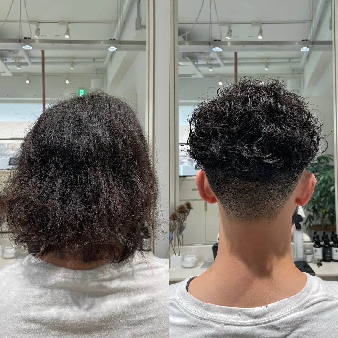 ショート パーマ メンズ ブリ—チ🌈カラ— 🌀パ—マ🌿ちえのヘアスタイル