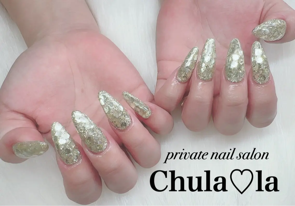 ネイル ラメ(グリッター) ハンドネイル Chula♡la 豊見城市高安のネイルデザイン
