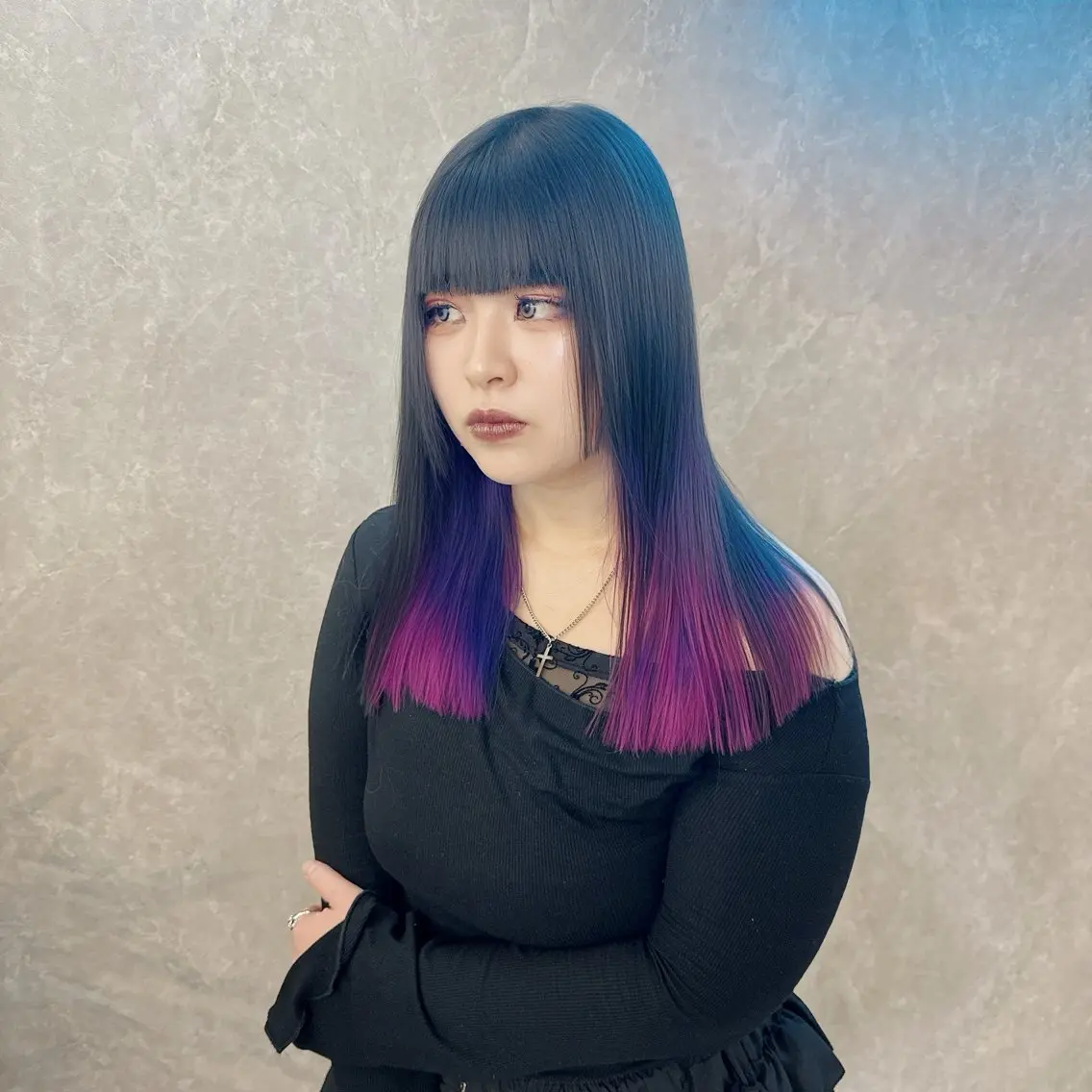 ロング カラー 黒髪 ブリーチ ケアブリーチ ピンクカラー パープルカラー ヘアカラー トリートメント ブリーチの神 KYONのその他イメージ