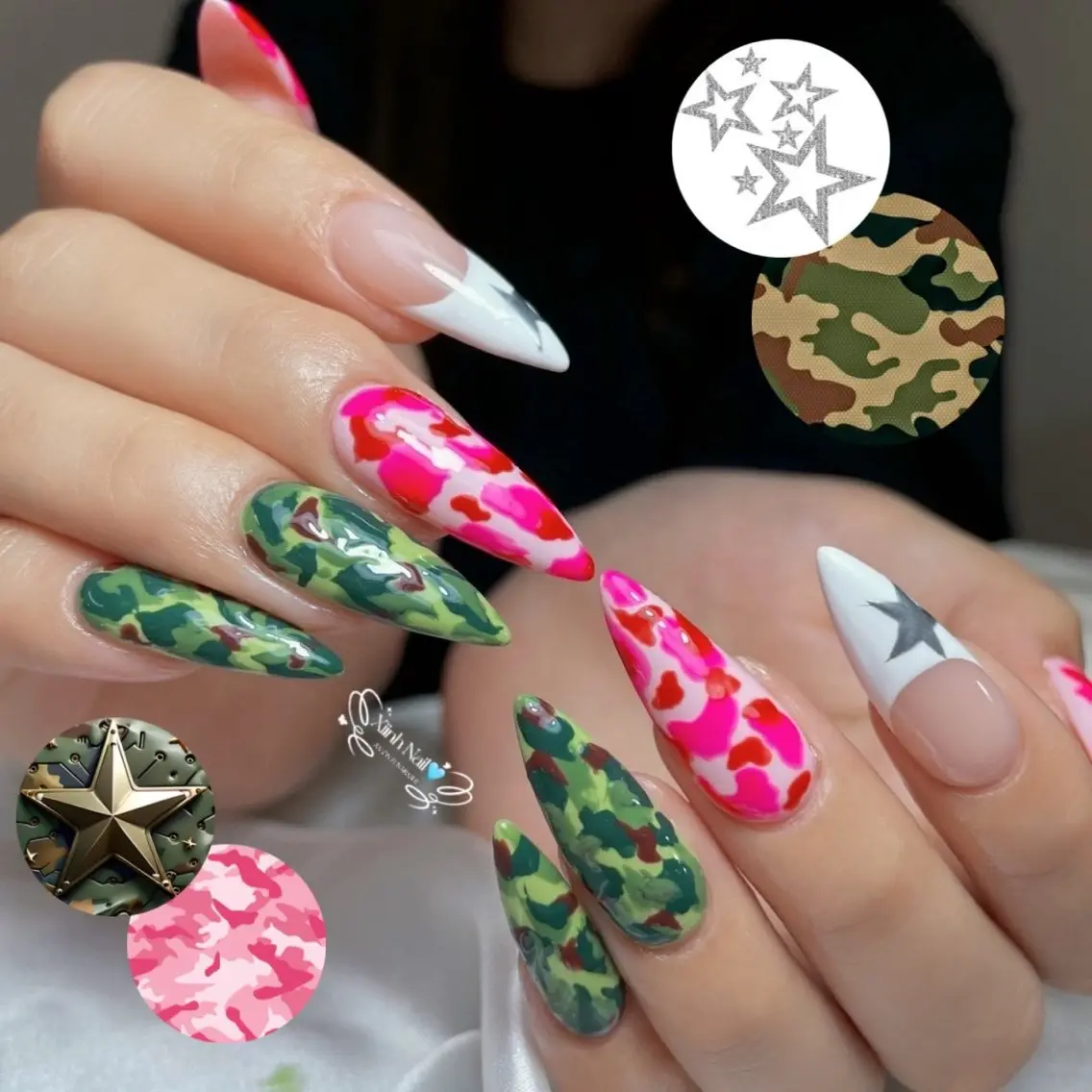 ネイル 長さ出し ガーリー 韓国ネイル 持ち込み ワンホンネイル ハンドネイル YURI NAILのネイルデザイン