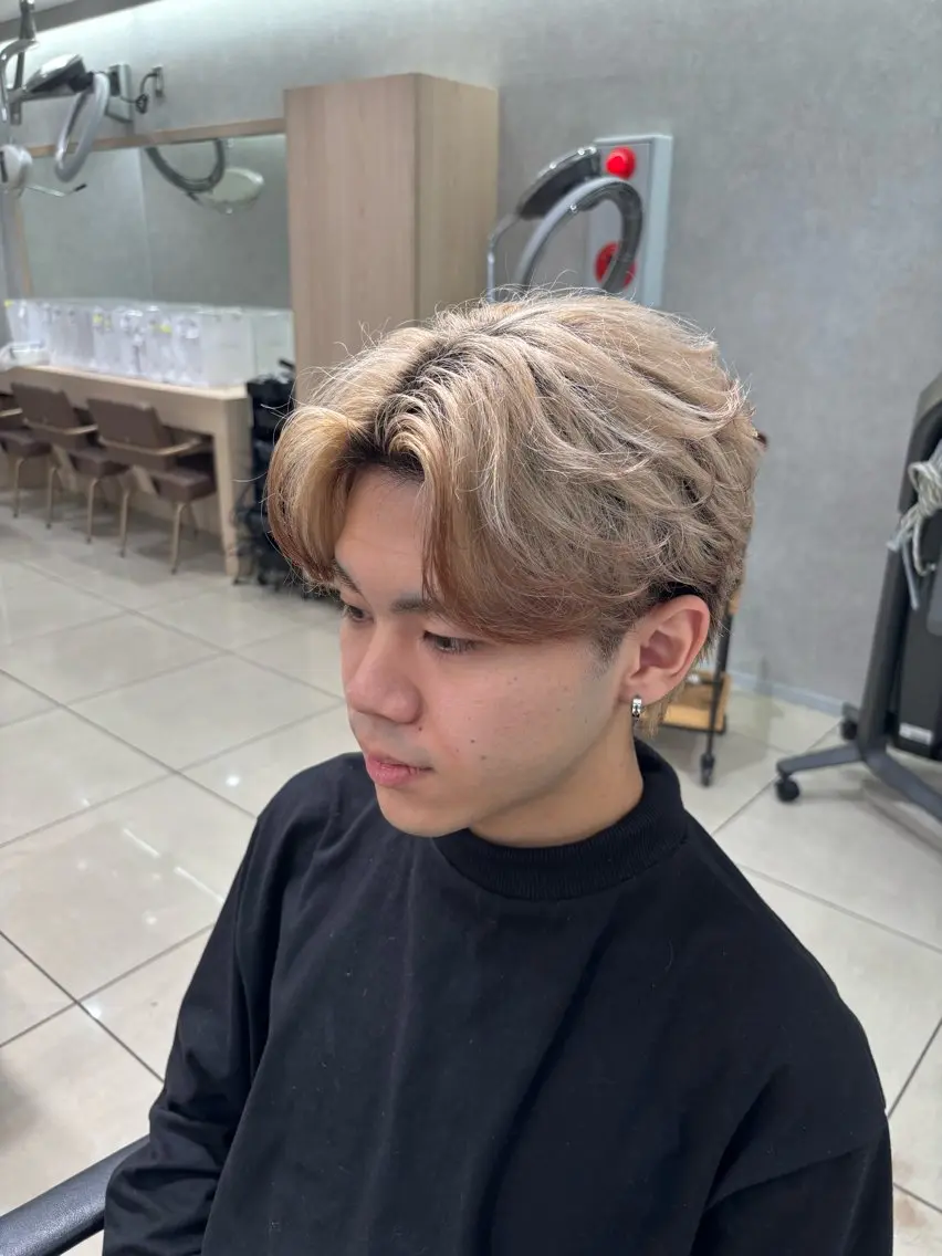 ミディアム パーマ メンズ カット パーマ 💠メンズ縮毛矯正 /パーマ💠林慶太のヘアスタイル