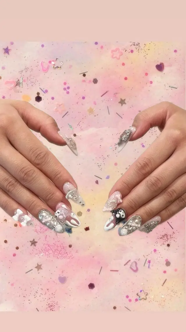 ネイル ロングネイル ハンドネイル SLASH saranのネイルデザイン