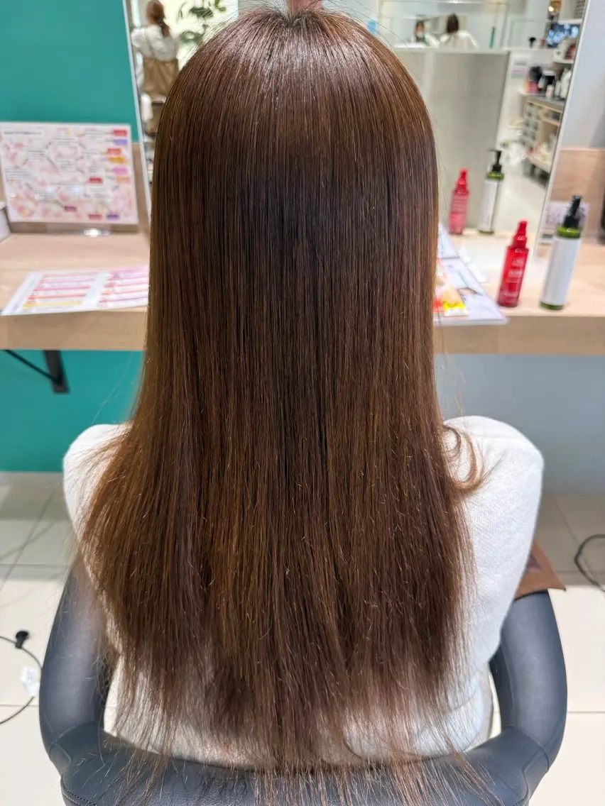 ロング 縮毛矯正 縮毛矯正 作長 晃希のヘアスタイル