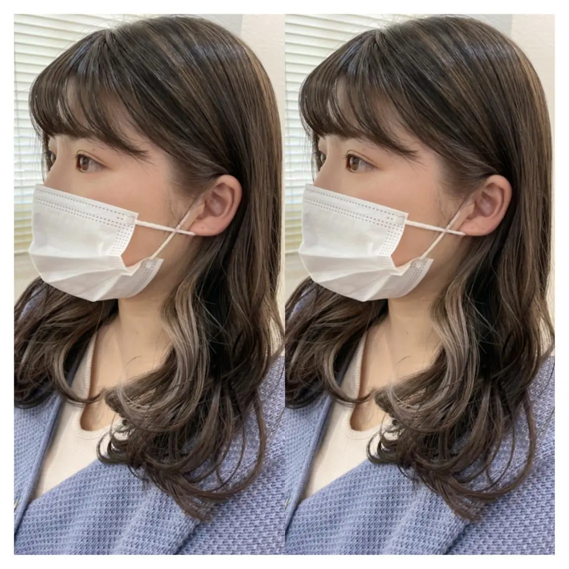 ミディアム カラー カット ヘアカラー トリートメント 村山 茉衣のヘアスタイル
