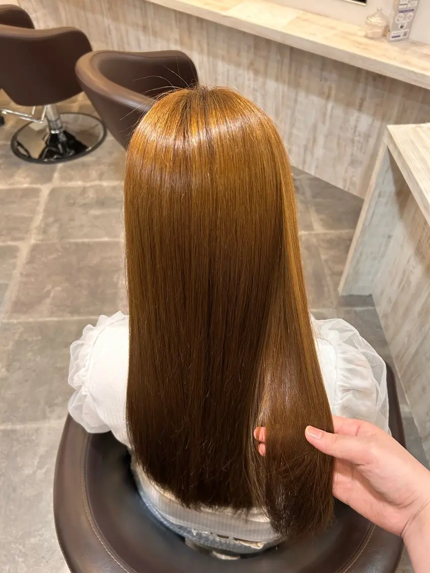 ロング パーマ 縮毛矯正 高田 佳苗のヘアスタイル
