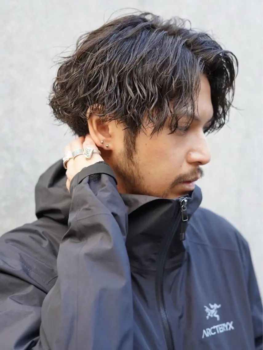 パーマ メンズ メンズパーマ カット パーマ 湯浅禅也/プードル /波巻きパーマ/栄のヘアスタイル