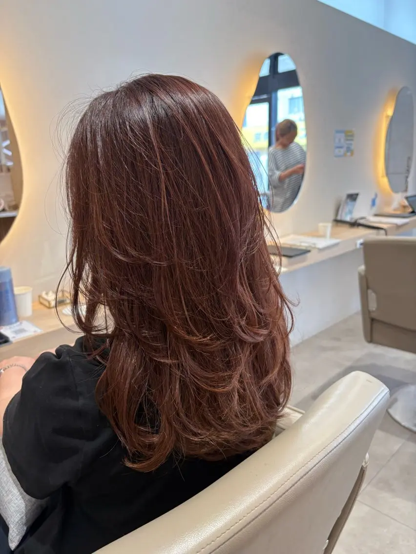 ロング カラー ベージュカラー ピンクカラー ピンクベージュ カット ヘアカラー レイヤー/透明感/髪 質改善/メンズ/佐藤のヘアスタイル