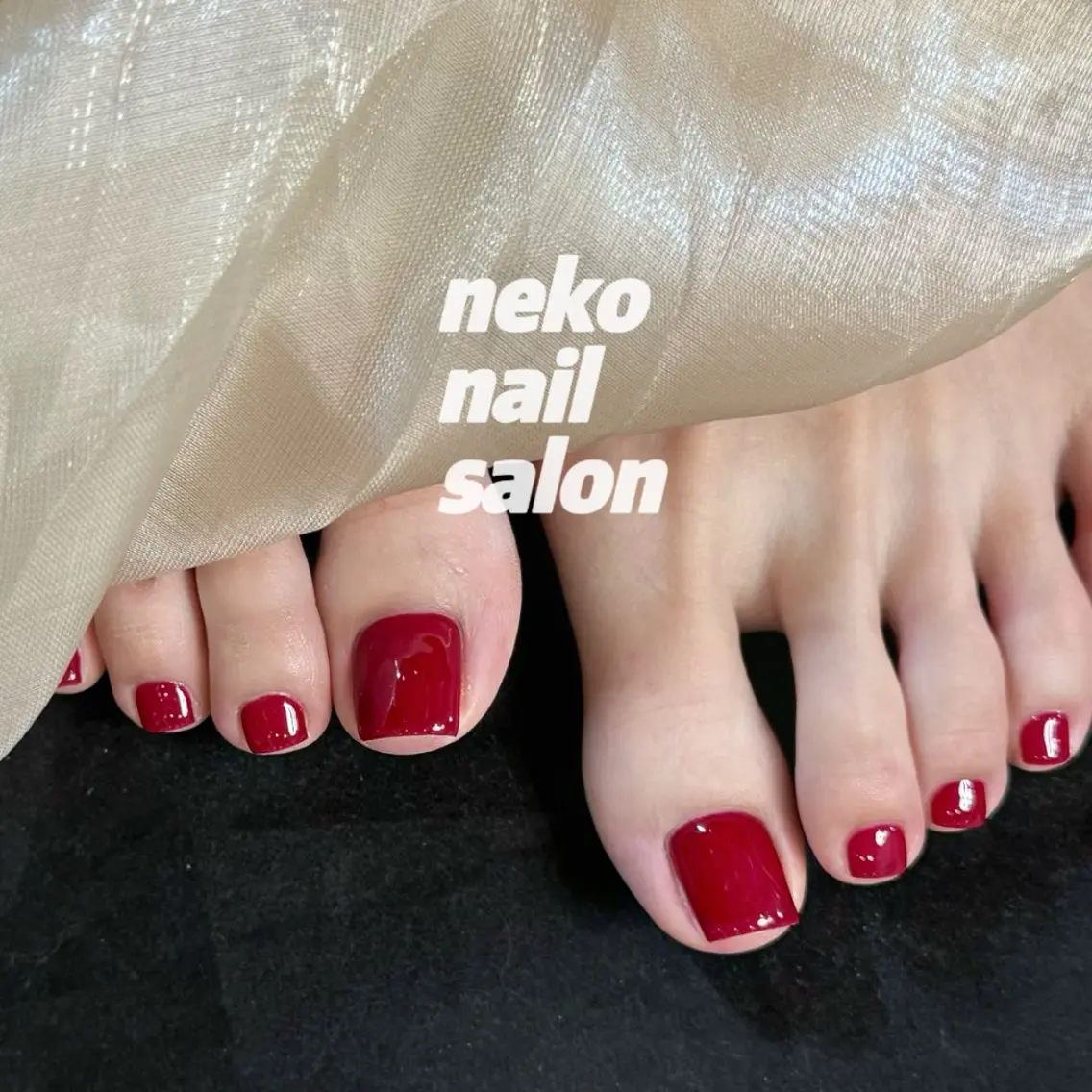 ネイル 韓国ネイル ワンカラーネイル フットネイル neko nailのネイルデザイン