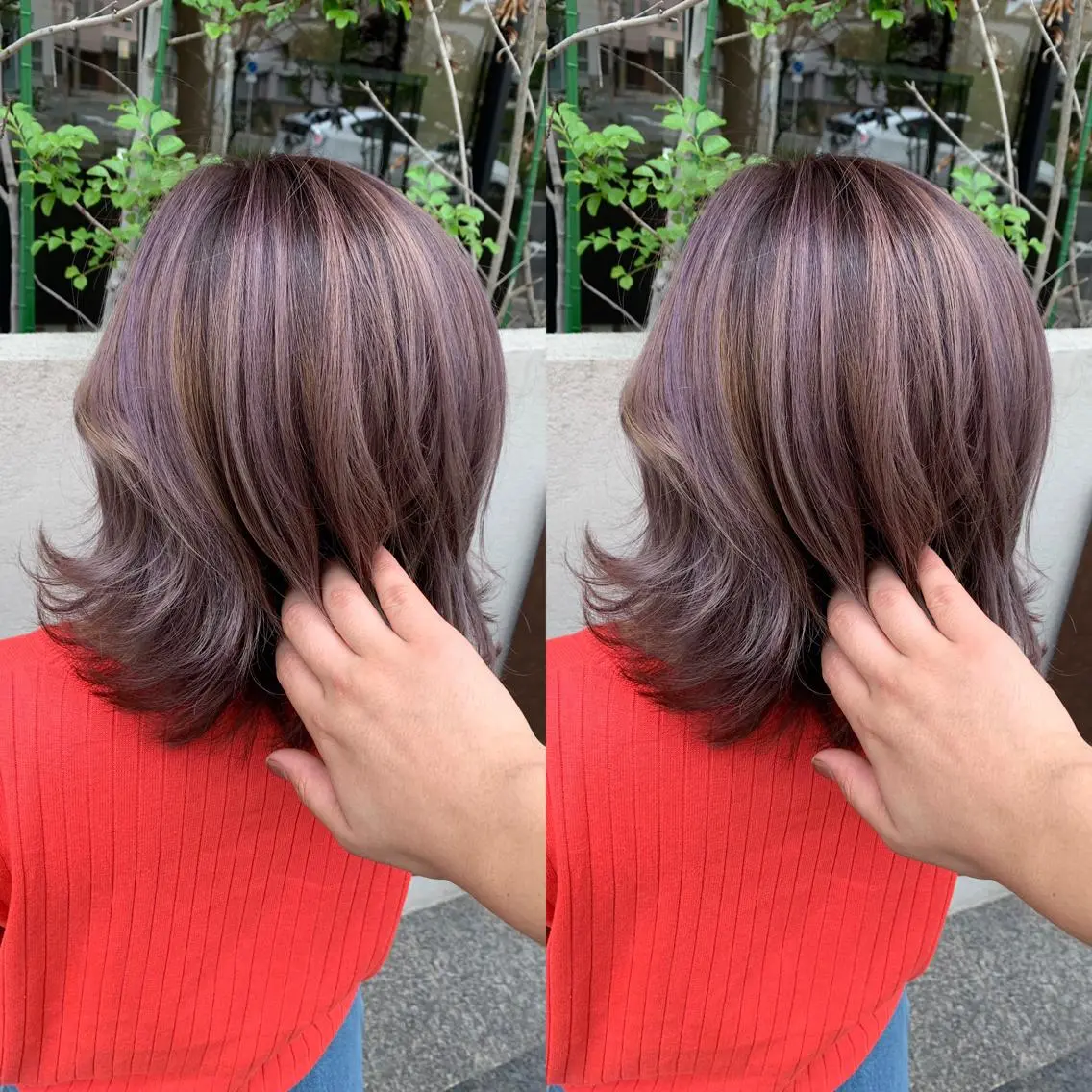 ミディアム カラー バレイヤージュ ブリーチ ケアブリーチ ラベンダーカラー レイヤーカット ヘアカラー 似合わせ/ カラー.岡田友仁のヘアスタイル