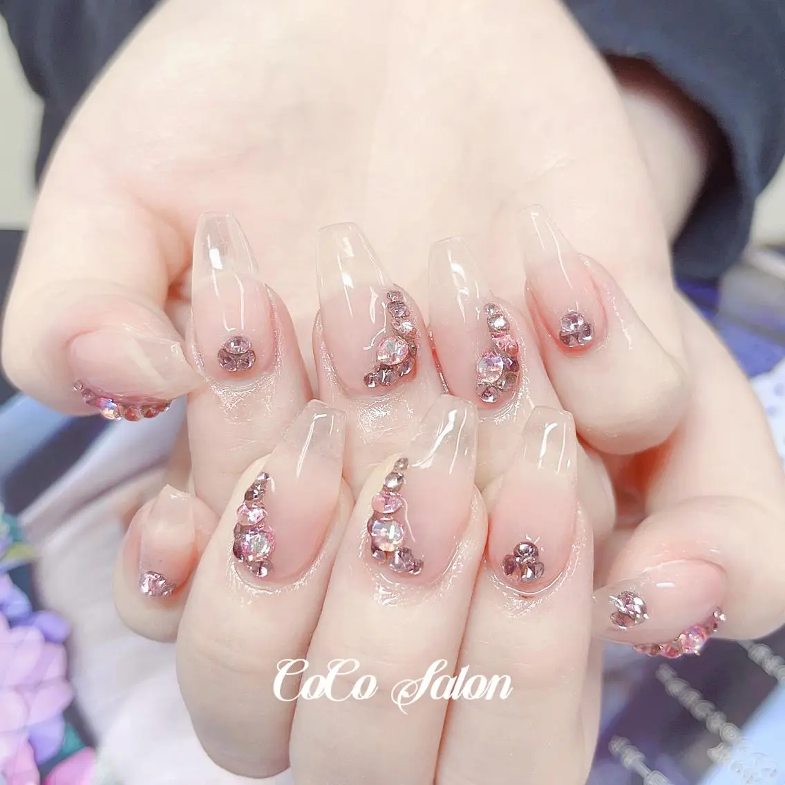 ネイル 入学式 長さ出し ジェルネイル グラデーション 卒業式 ハンドネイル CoCoSalon ネイル/まつ毛予約のネイルデザイン