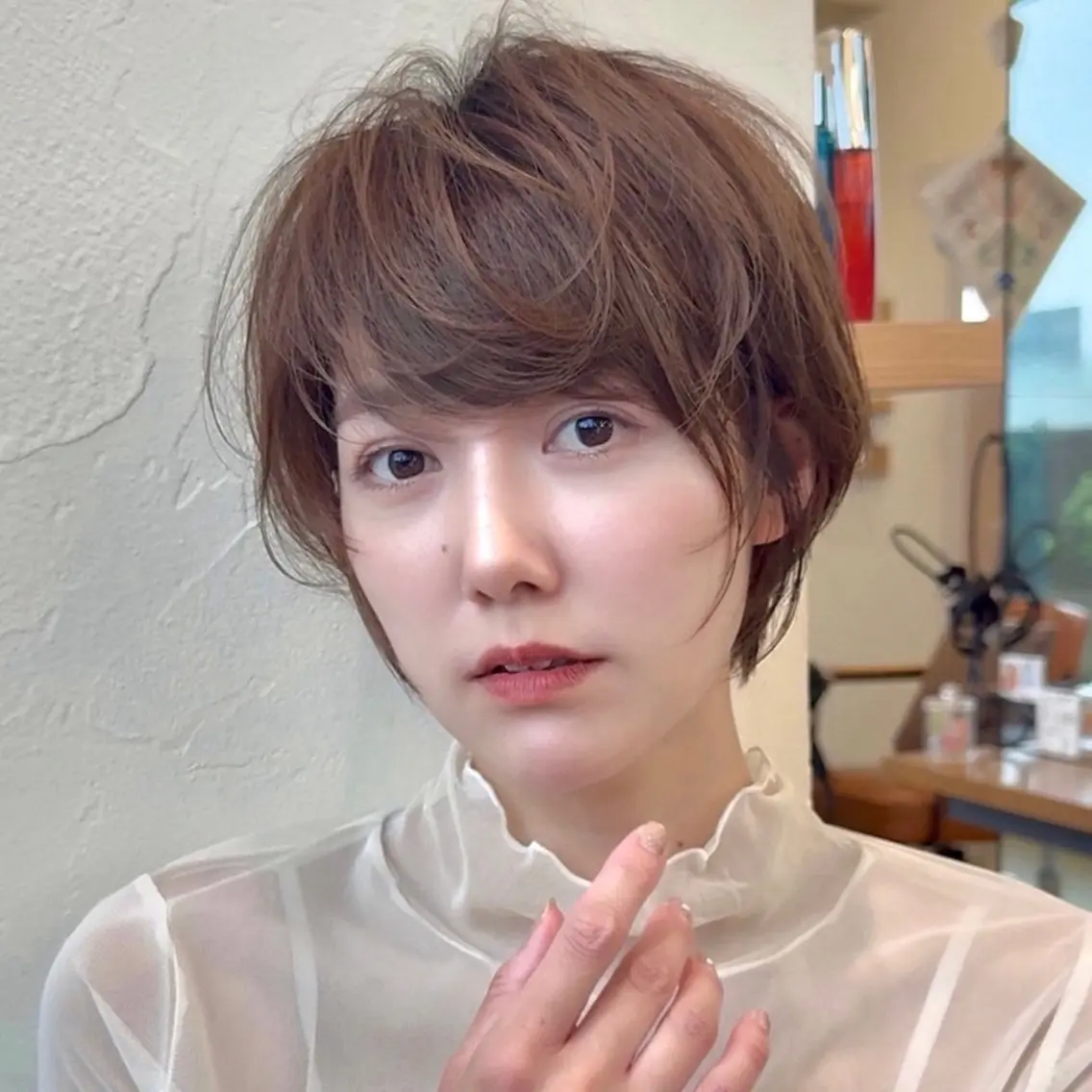 ショート カラー 似合わせカット ショートヘア カット ヘアカラー お悩み解決ショート/ 似合わせカット/といのヘアスタイル