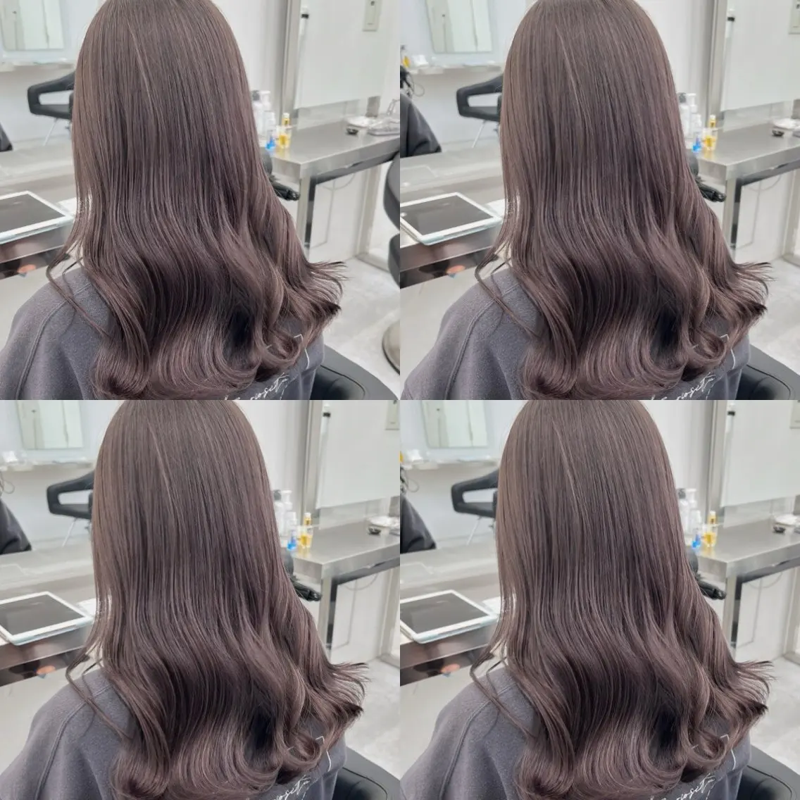 セミロング ヘアカラー トリートメント ヘッドスパ 透明感♡グレージュ ♡ミルクティー♡のヘアスタイル