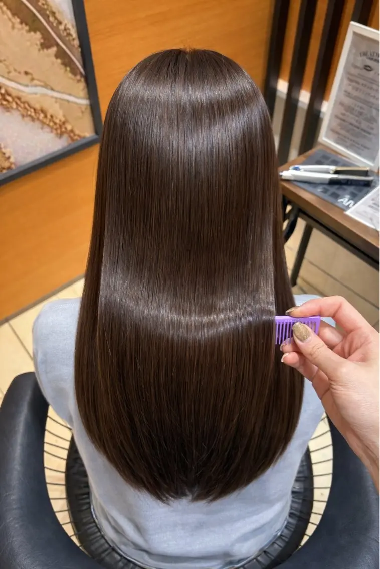 ロング カット ヘアカラー トリートメント JUNA💜/艶カ ラー/艶髪/髪質改善のヘアスタイル